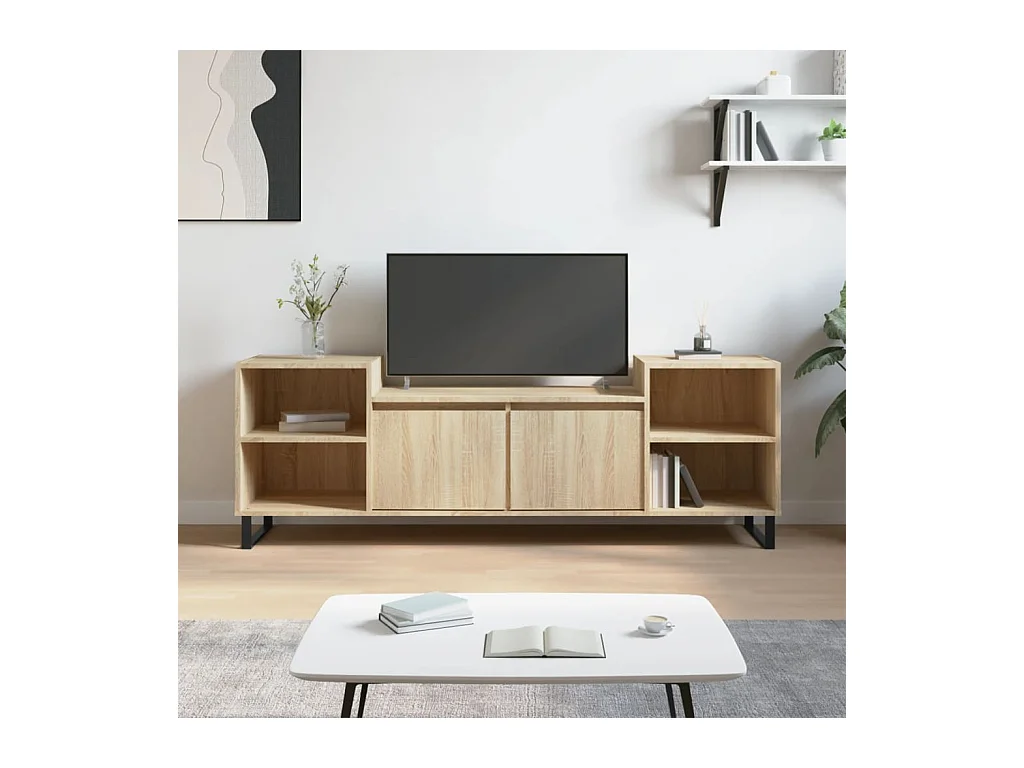 Meuble TV Chêne sonoma 160x35x55 cm Bois d'ingénierie BE69800