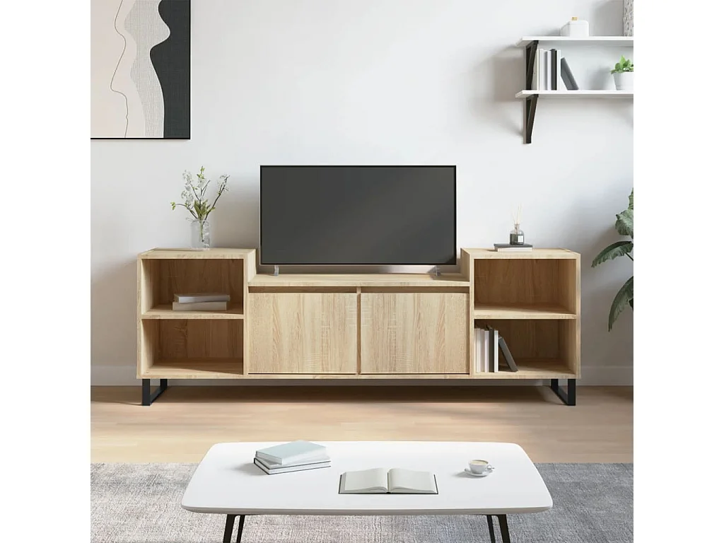 Meuble TV Chêne sonoma 160x35x55 cm Bois d'ingénierie BE69800