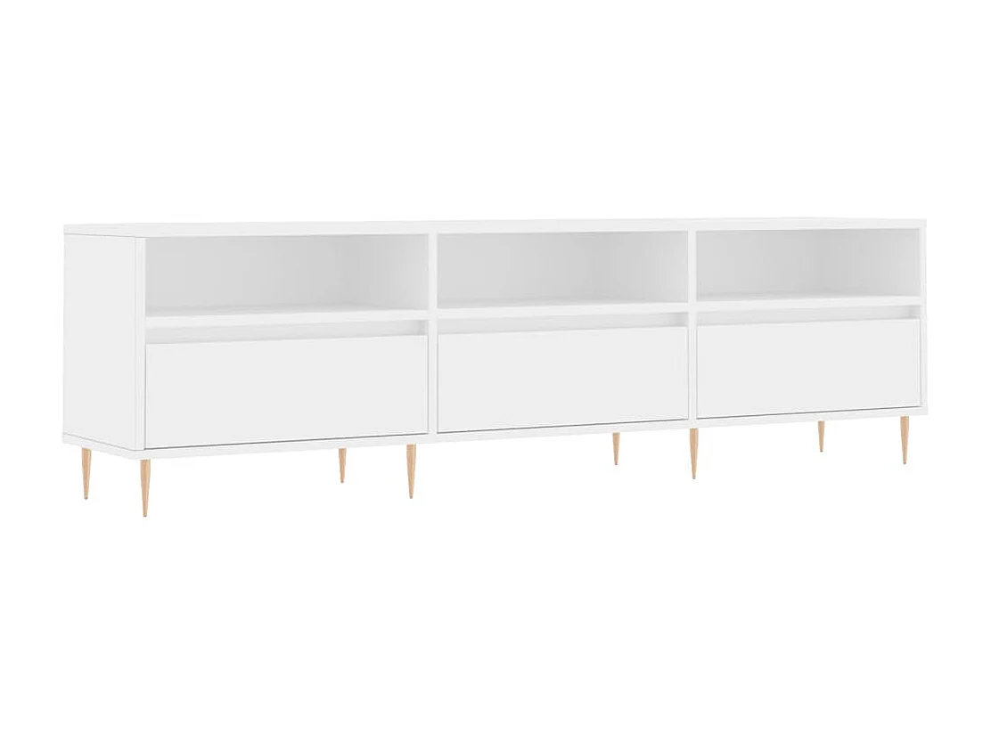Meuble TV blanc 150x30x44,5 cm bois d'ingénierie BE35792