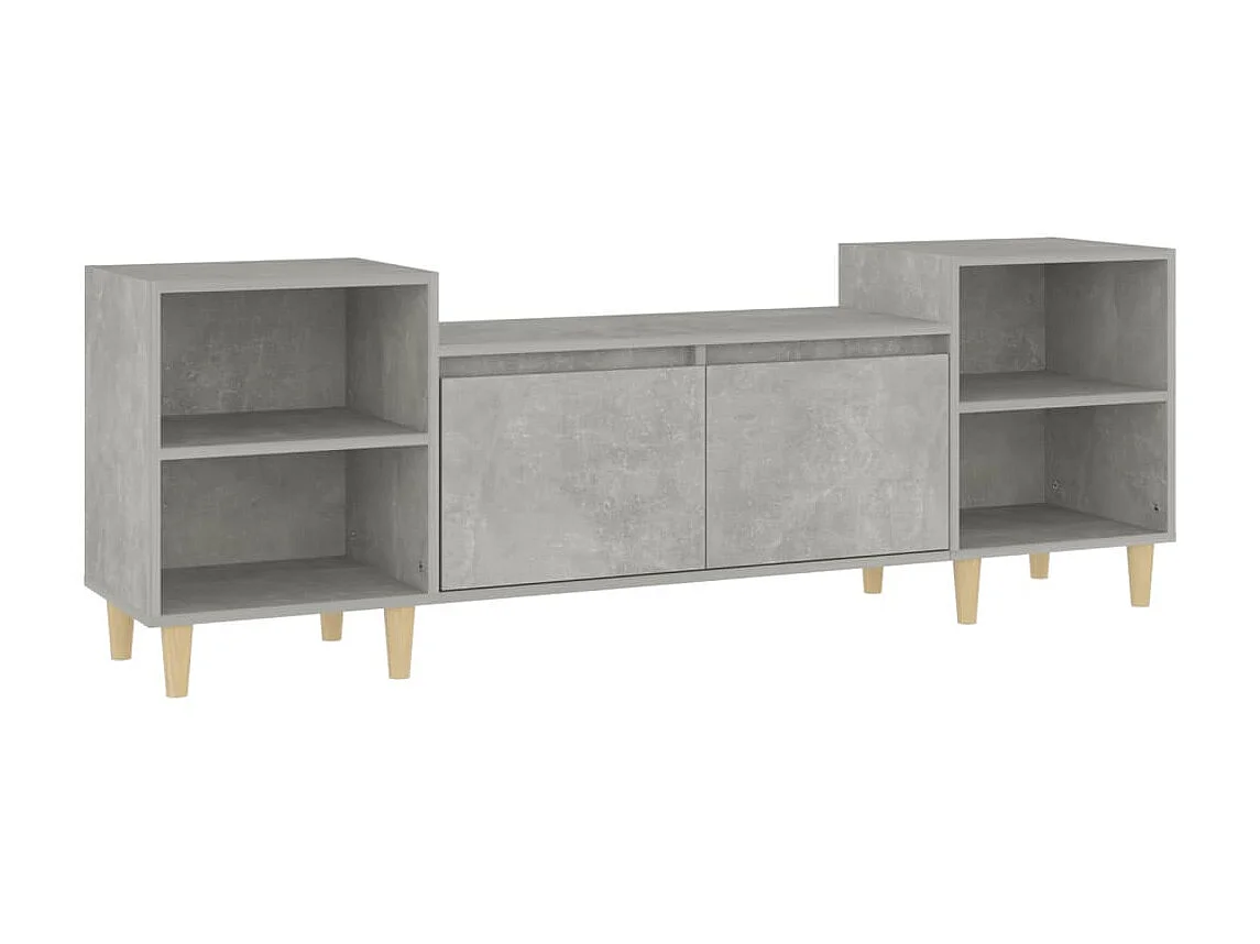Meuble TV Gris béton 160x35x55 cm Bois d'ingénierie BE63010