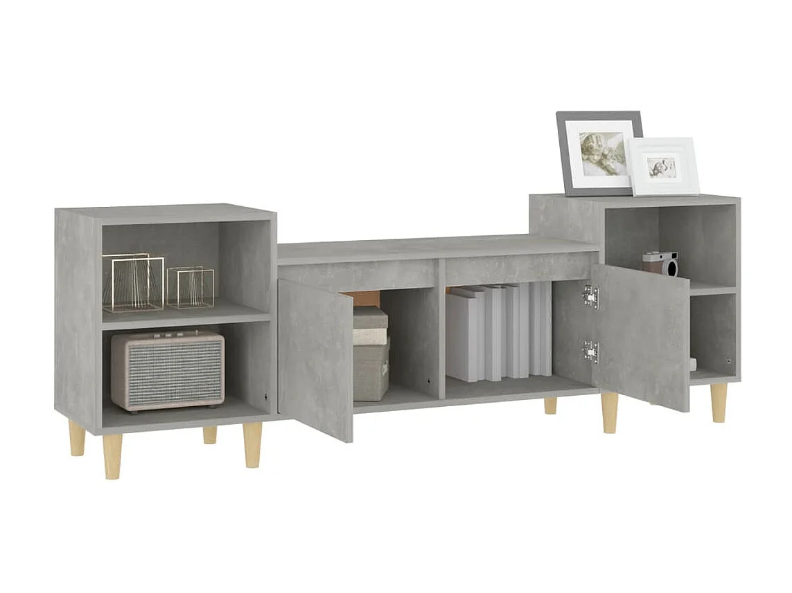 Meuble TV Gris béton 160x35x55 cm Bois d'ingénierie BE63010
