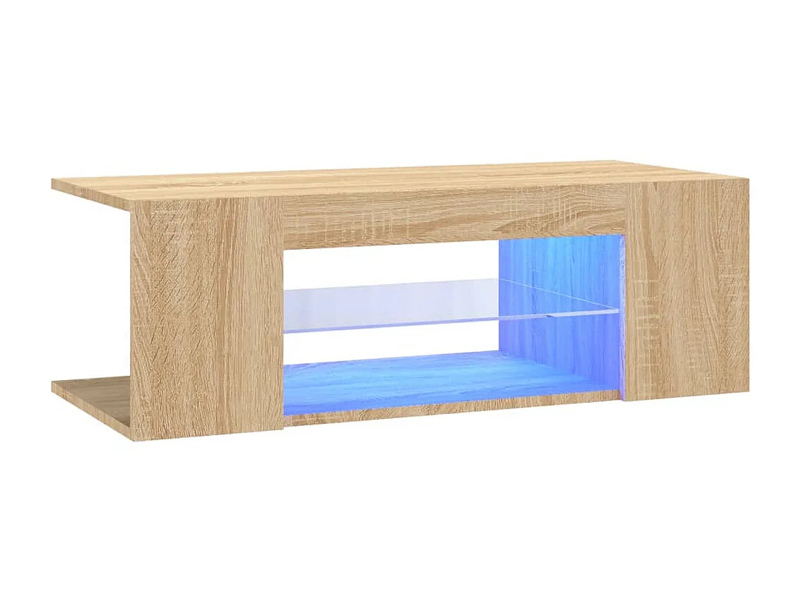 Meuble TV avec lumières LED chêne sonoma 90x39x30 cm BE32765