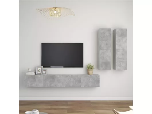 Kauf Unique 4-tlg. TV-Schrank-Set,TV-Möbel Betongrau Holzwerkstoff -gkd595412