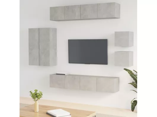 Kauf Unique 8-tlg. TV-Schrank-Set,TV-Möbel Betongrau Holzwerkstoff -gkd126208