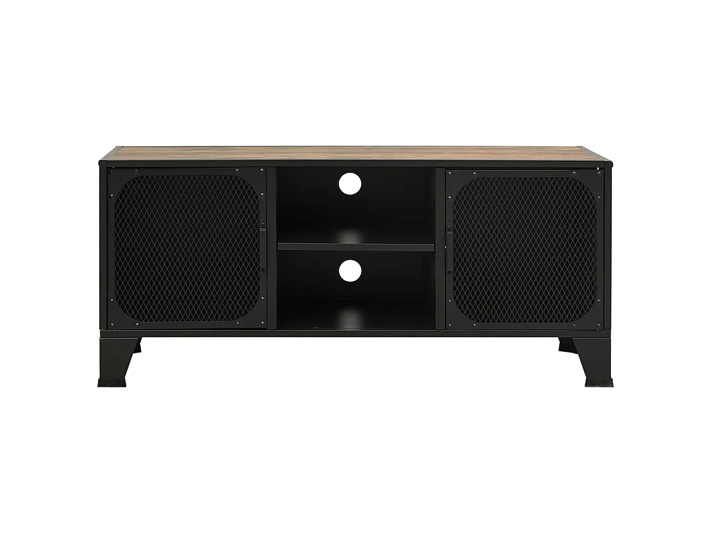 Meuble TV Marron rustique 105x36x47 cm Métal et MDF BE17840