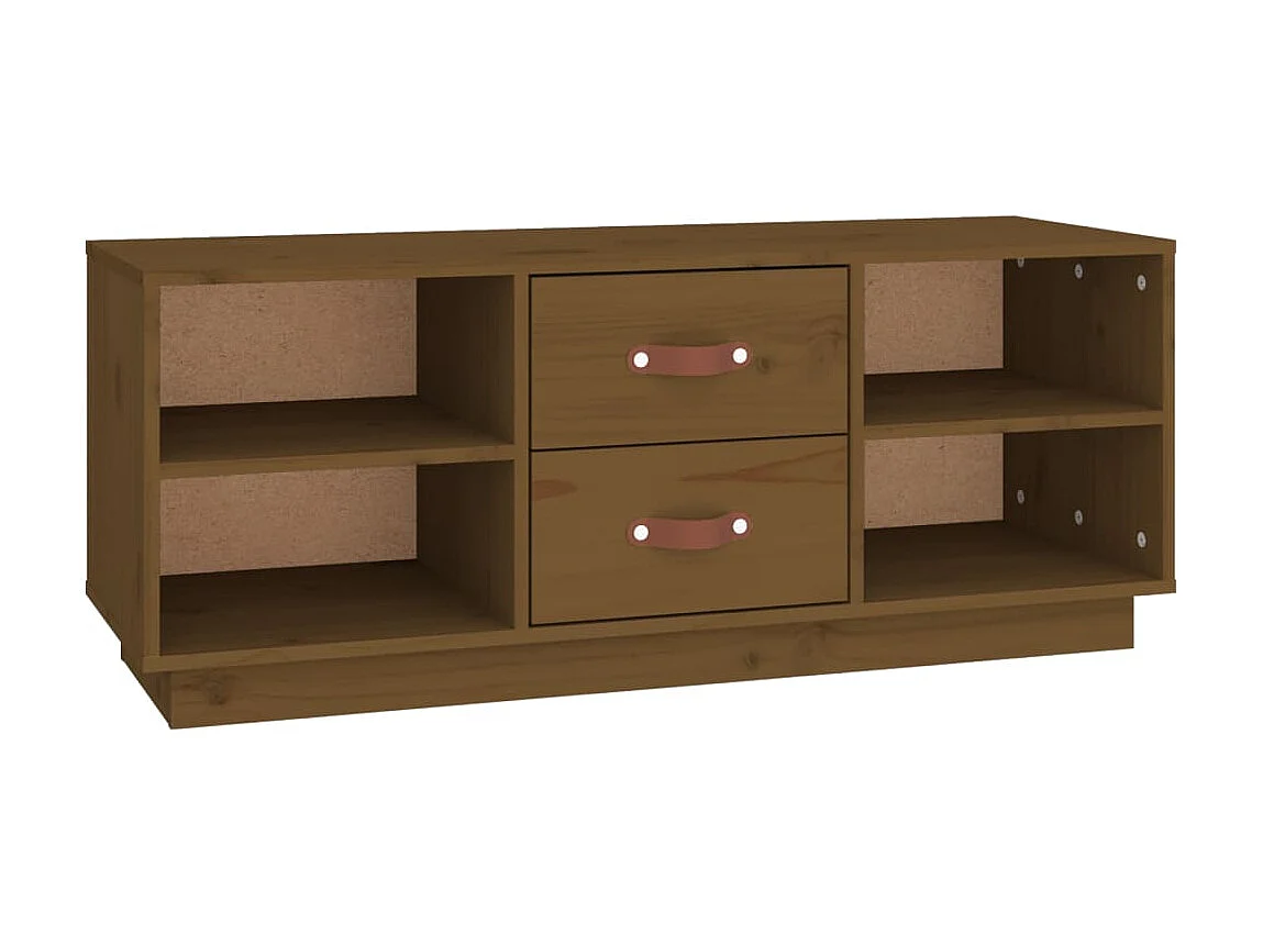 Tv-meubel 100x34x40 cm massief grenenhout honingbruin NL636824