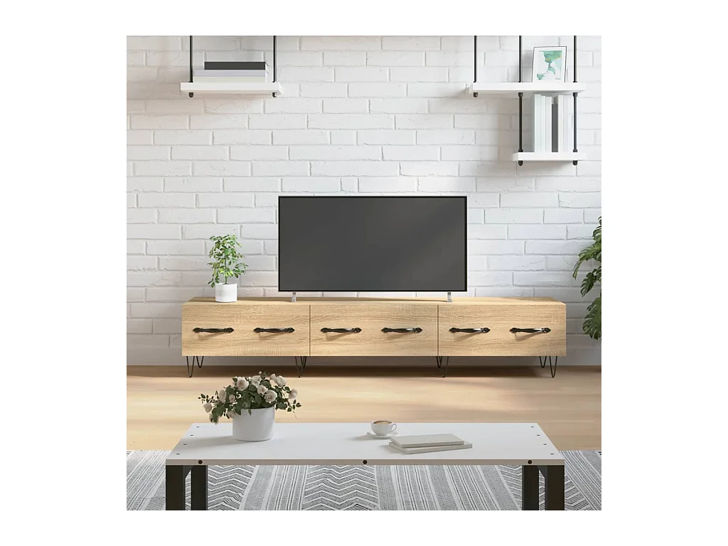 Meuble TV chêne sonoma 150x36x30 cm bois d'ingénierie BE22370