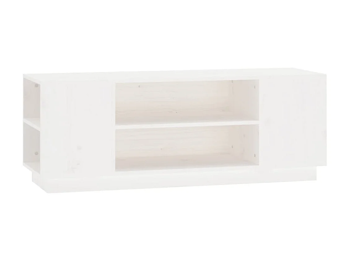 Móvel de TV 110x35x40,5 cm madeira de pinho maciça branco PT709795