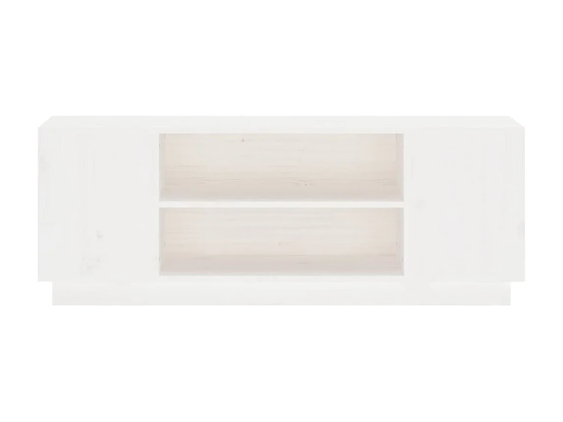 Móvel de TV 110x35x40,5 cm madeira de pinho maciça branco PT709795