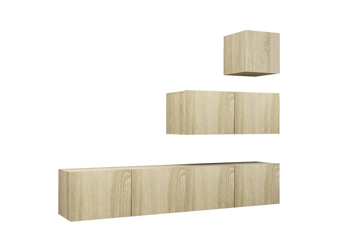 4-delige Tv-meubelset bewerkt hout sonoma eikenkleurig NL28272