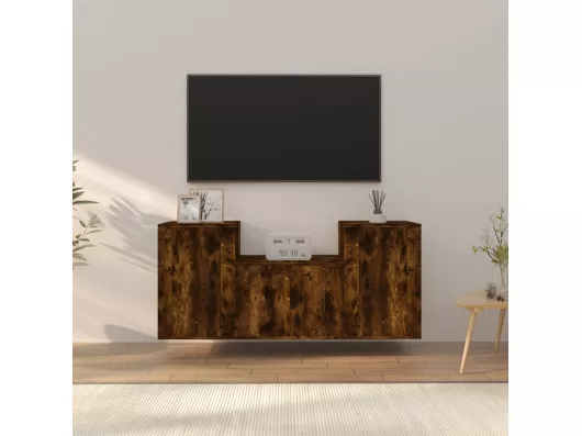 Kauf Unique 3-tlg. TV-Schrank-Set,TV-Möbel Räuchereiche Holzwerkstoff -gkd59710