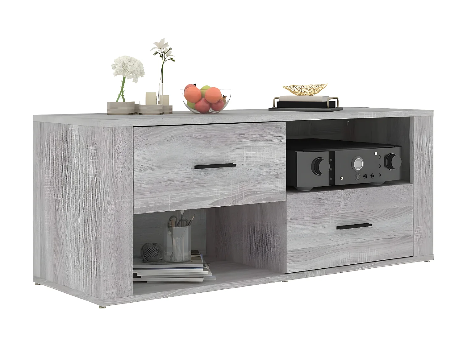 Meuble TV Sonoma gris 100x35x40 cm Bois d'ingénierie BE84608