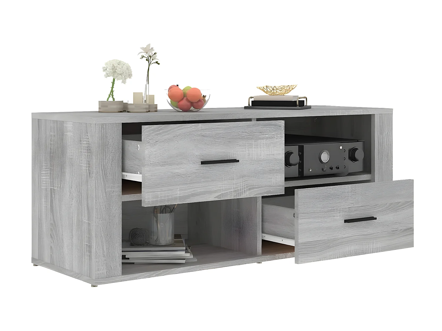 Meuble TV Sonoma gris 100x35x40 cm Bois d'ingénierie BE84608
