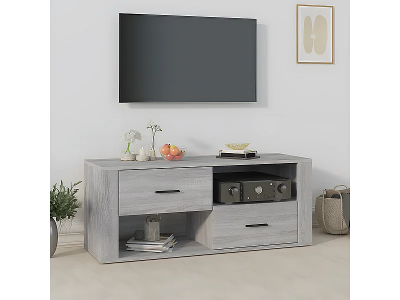 Meuble TV Sonoma gris 100x35x40 cm Bois d'ingénierie BE84608
