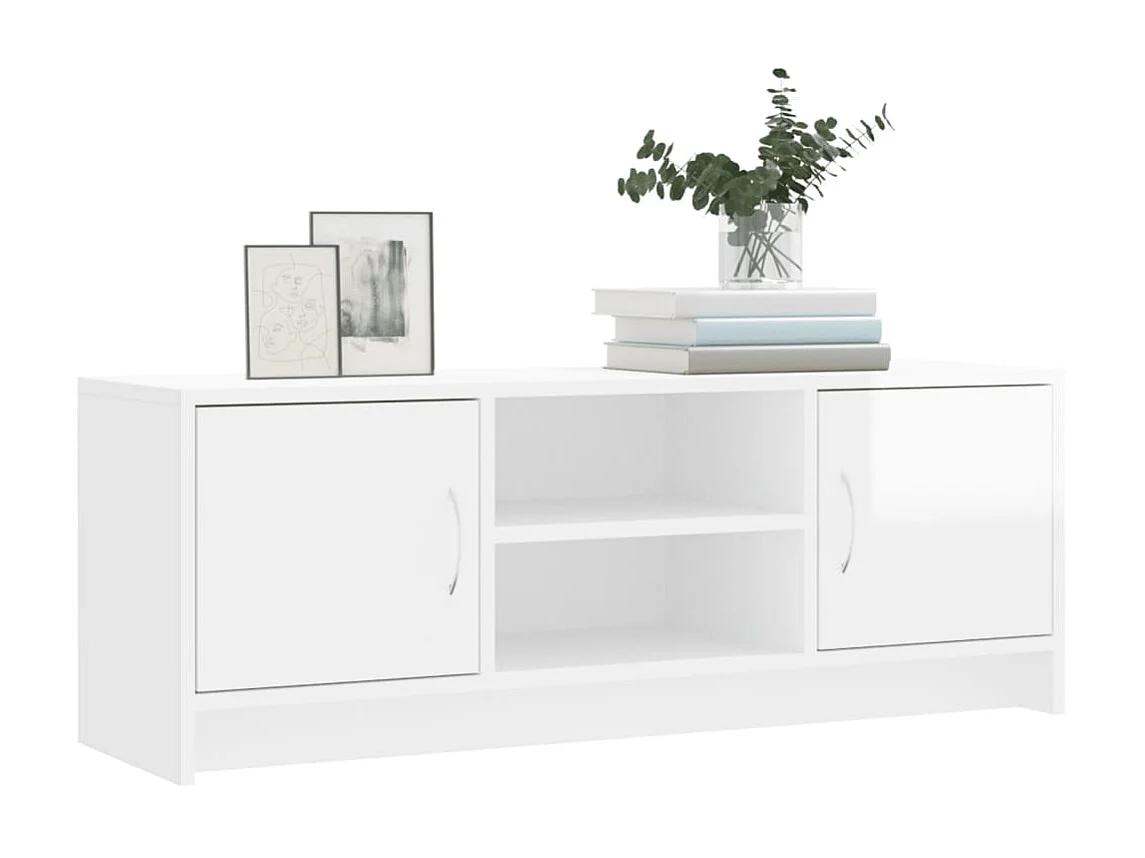 TV-Schrank,TV-Möbel Hochglanz-Weiß 102x30x37,5 cm Holzwerkstoff -gkd174218