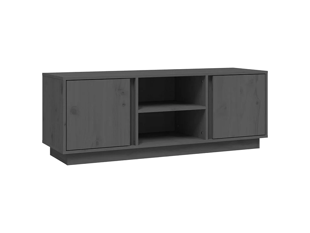 Mueble de TV madera maciza de pino gris 110x35x40,5 cm ES44545