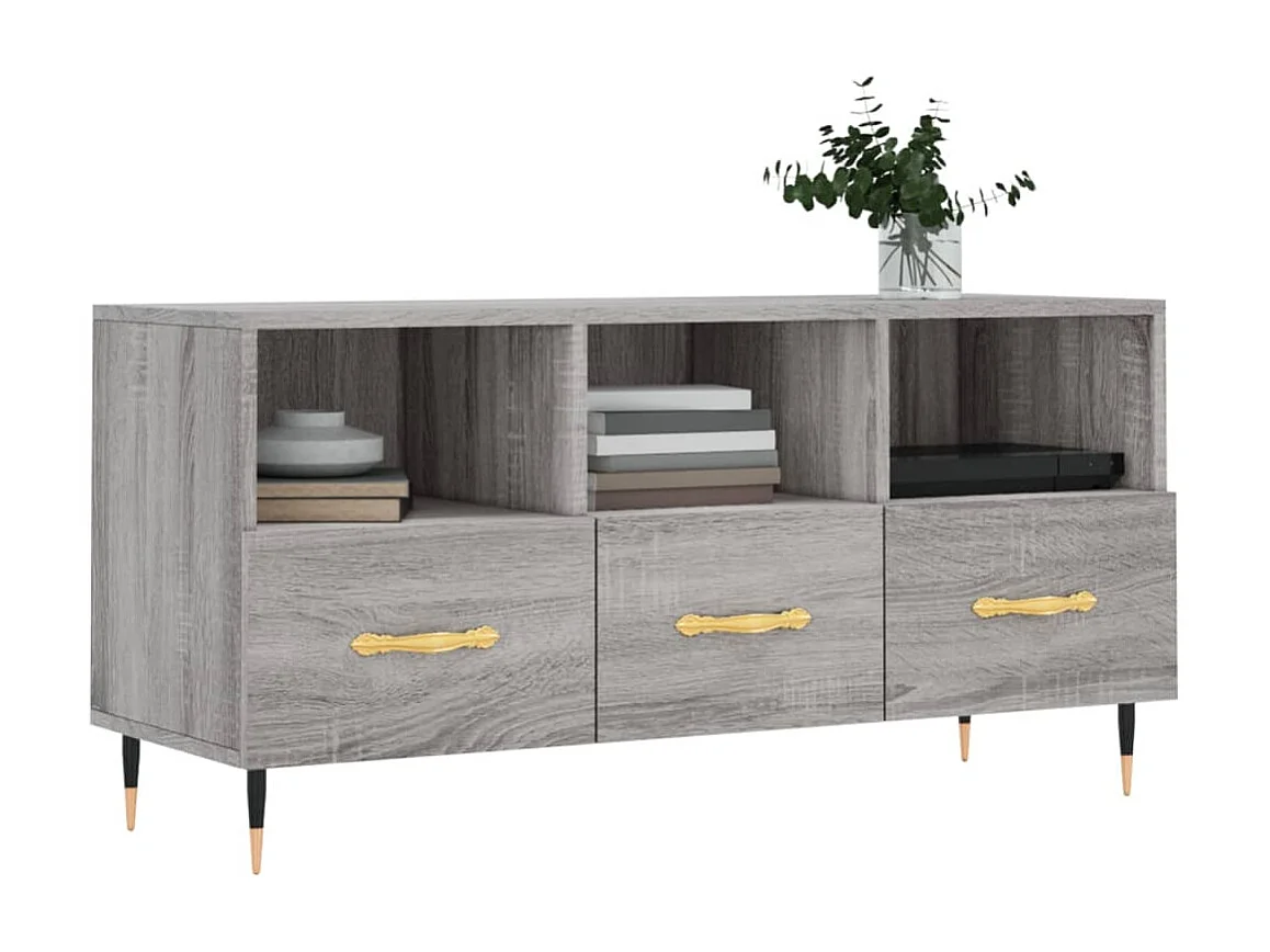 Móvel de TV 102x36x50 cm derivados de madeira cinzento sonoma PT726843