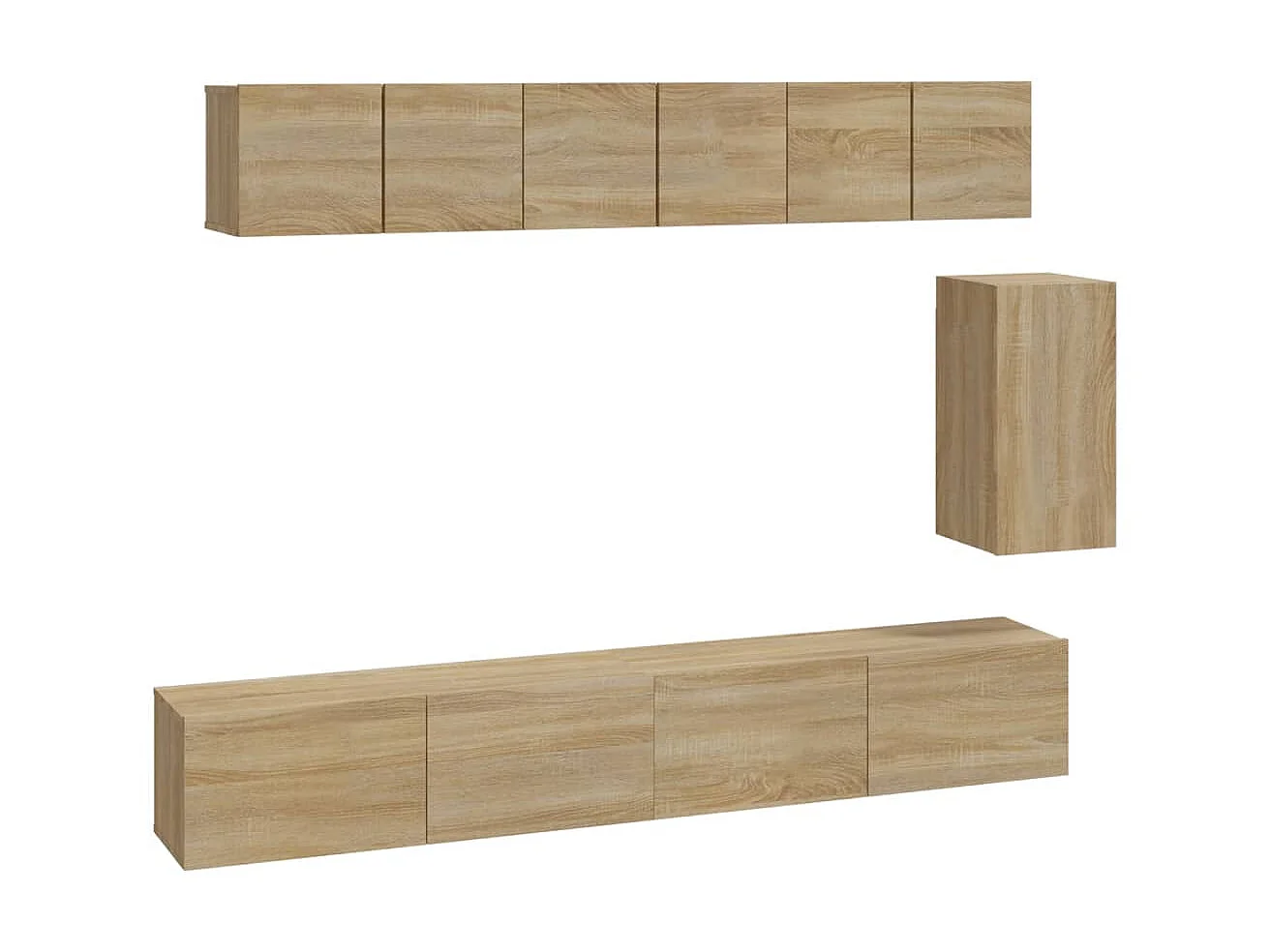Ensemble de meubles TV 6 pcs Chêne Sonoma Bois d'ingénierie BE84469