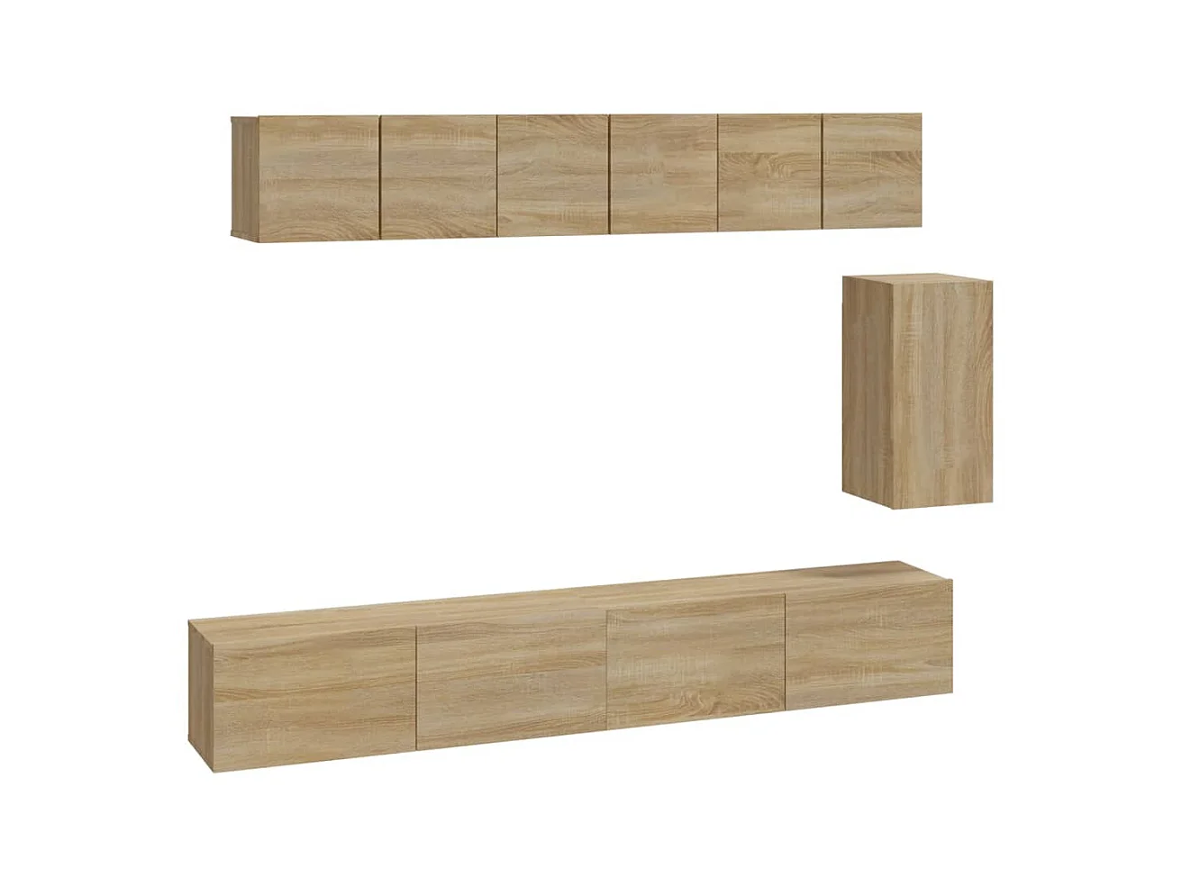 6-delige Tv-meubelset bewerkt hout sonoma eikenkleurig NL52705