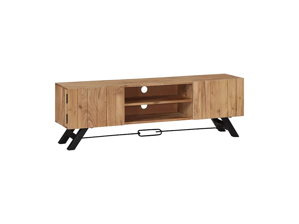 Meuble TV 140 x 30 x 45 cm Bois d'acacia massif BE70453