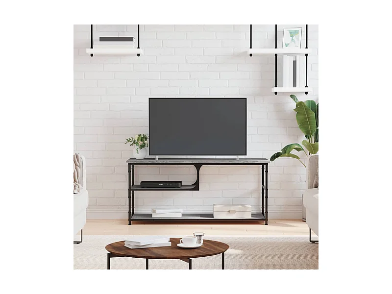 Móvel de TV 103x38x46,5 cm derivados madeira/aço cinza sonoma PT629114