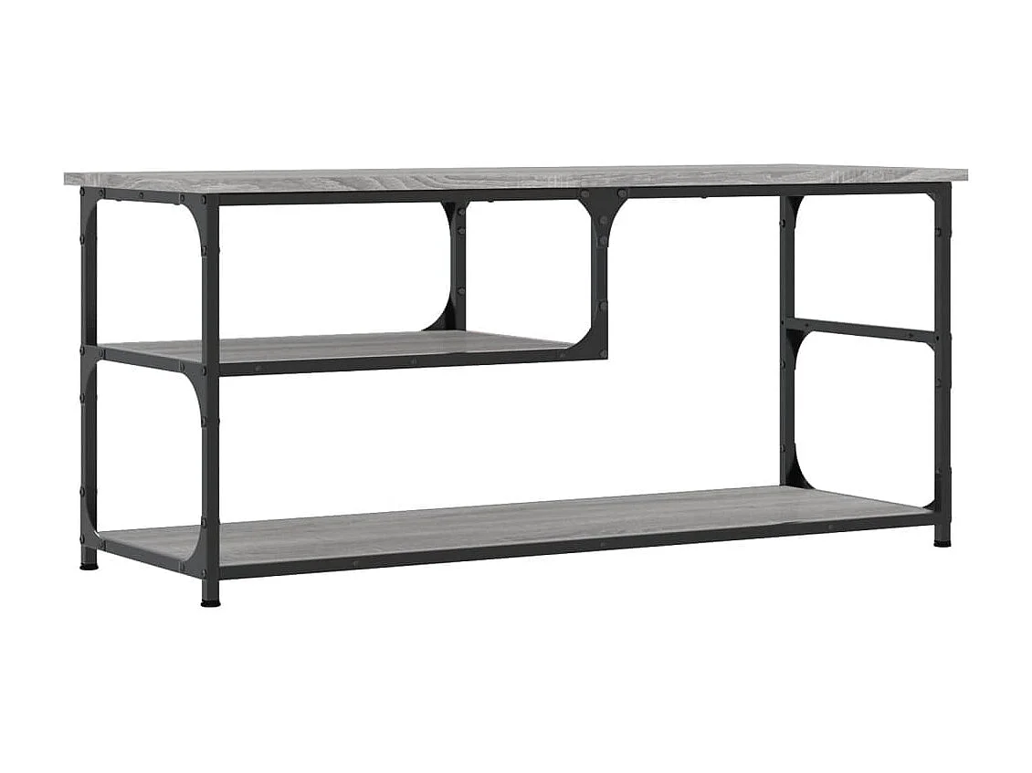 Meuble TV Sonoma gris 103x38x46,5 cm bois d'ingénierie et acier BE97708