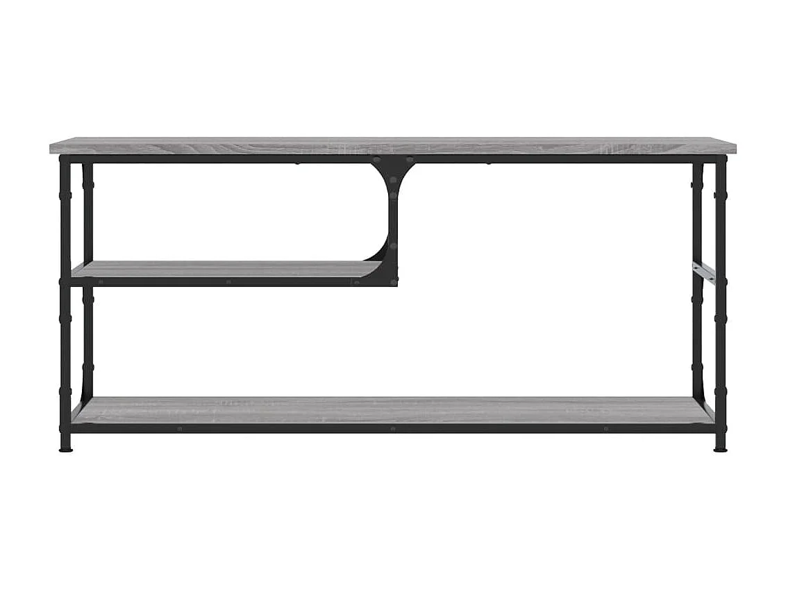 Meuble TV Sonoma gris 103x38x46,5 cm bois d'ingénierie et acier BE97708