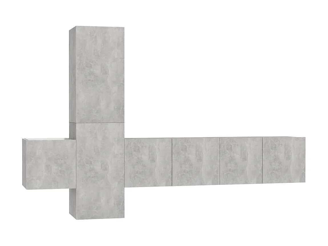 Set de Muebles para TV 5 pzas madera ingeniería gris hormigón ES42287