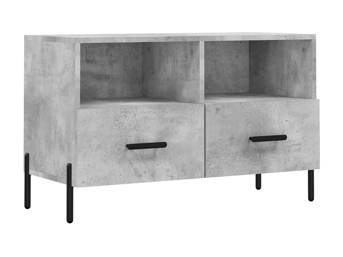 Meuble TV BEis béton 80x36x50 cm Bois d'ingénierie BE29738