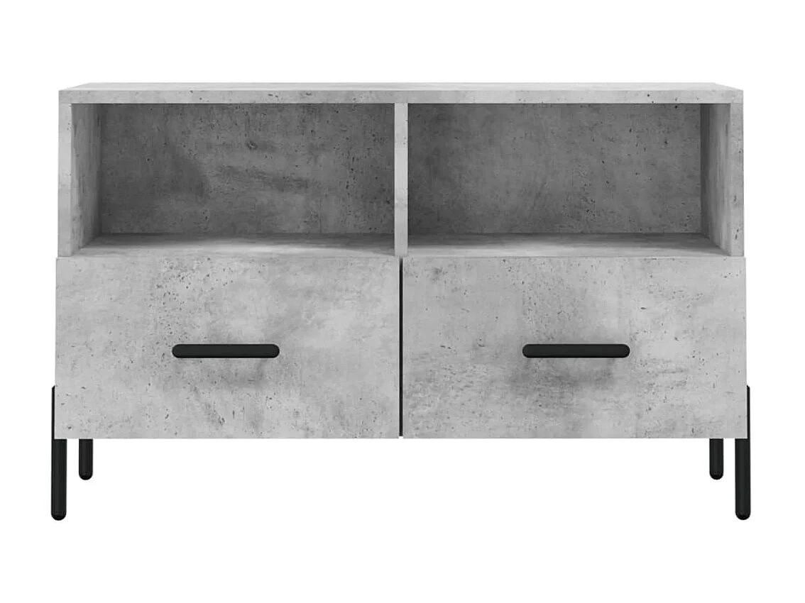 Meuble TV BEis béton 80x36x50 cm Bois d'ingénierie BE29738