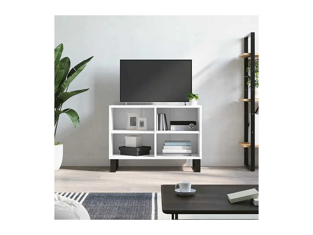 Tv-meubel 69,5x30x50 cm bewerkt hout wit NL672121