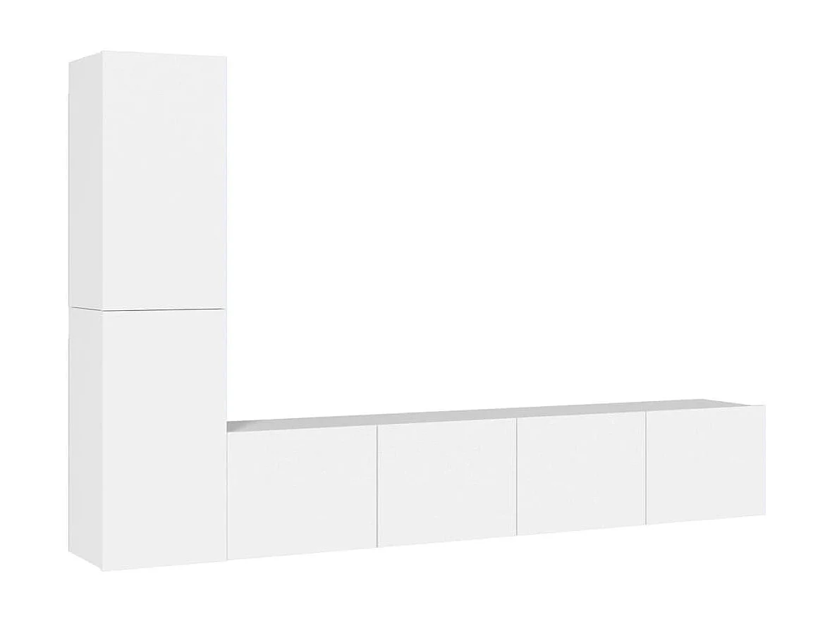 4-tlg. TV-Schrank-Set,TV-Möbel Weiß Holzwerkstoff -gkd385492