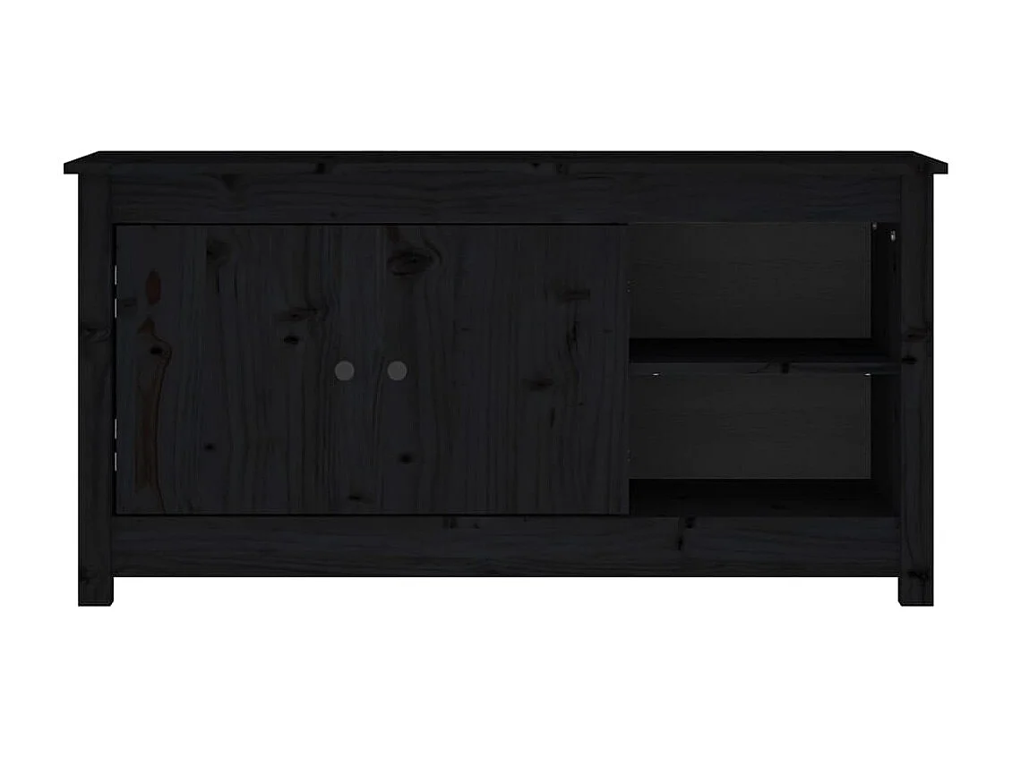 TV-Schrank,TV-Möbel Schwarz 103x36,5x52 cm Massivholz Kiefer -gkd293990