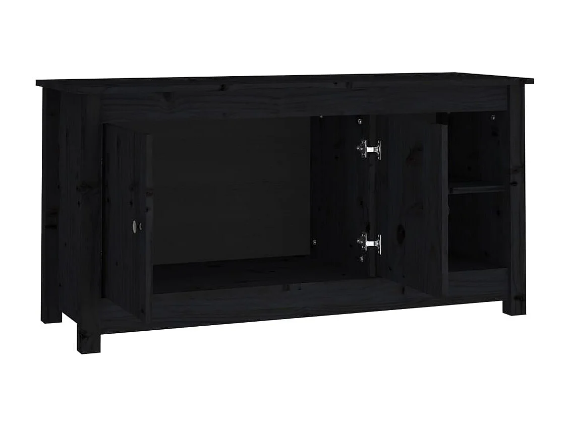 Meuble TV Noir 103x36,5x52 cm Bois de pin massif BE98223
