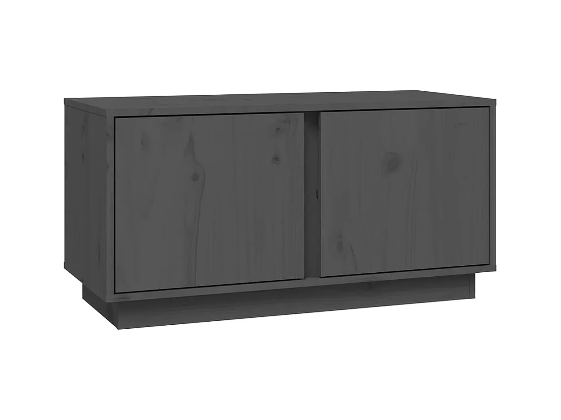 Meuble TV Gris 80x35x40,5 cm Bois de pin massif BE40387