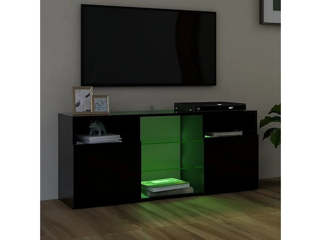 TV-Schrank,TV-Möbel mit LED-Leuchten Schwarz 120x30x50 cm -gkd184854
