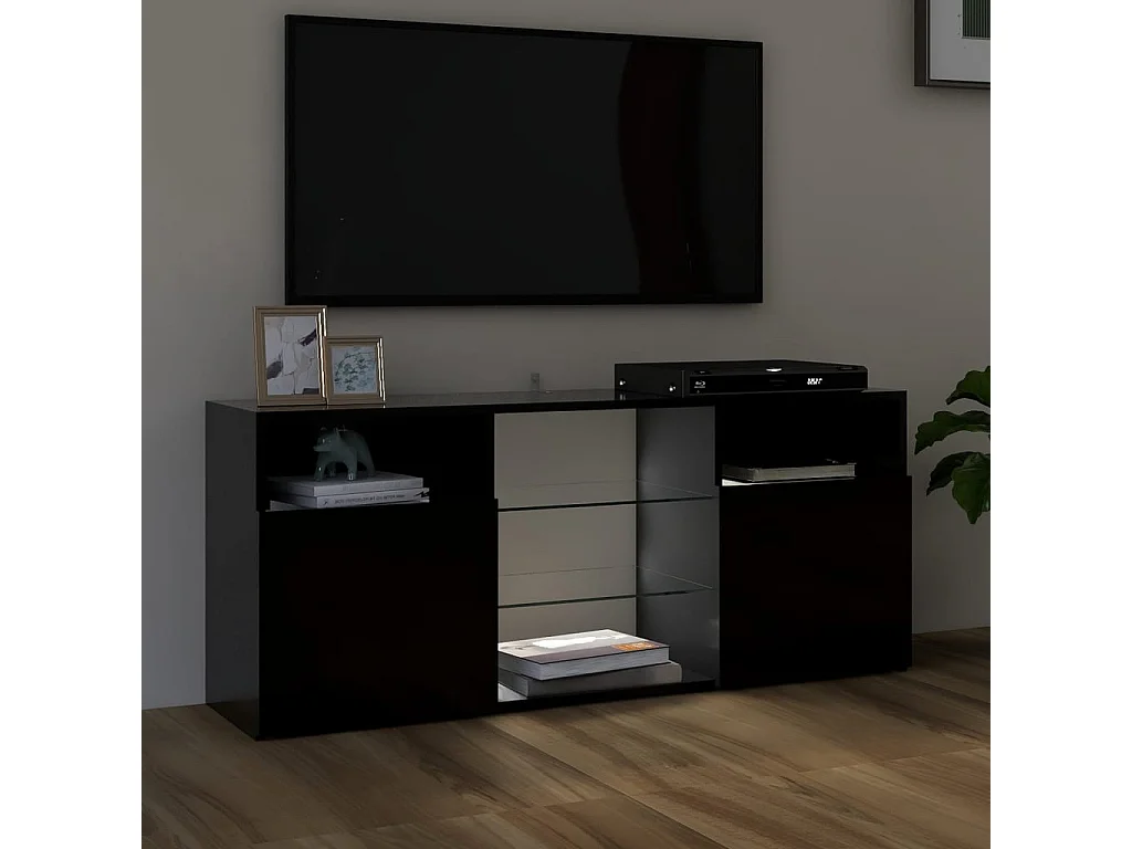 TV-Schrank,TV-Möbel mit LED-Leuchten Schwarz 120x30x50 cm -gkd184854