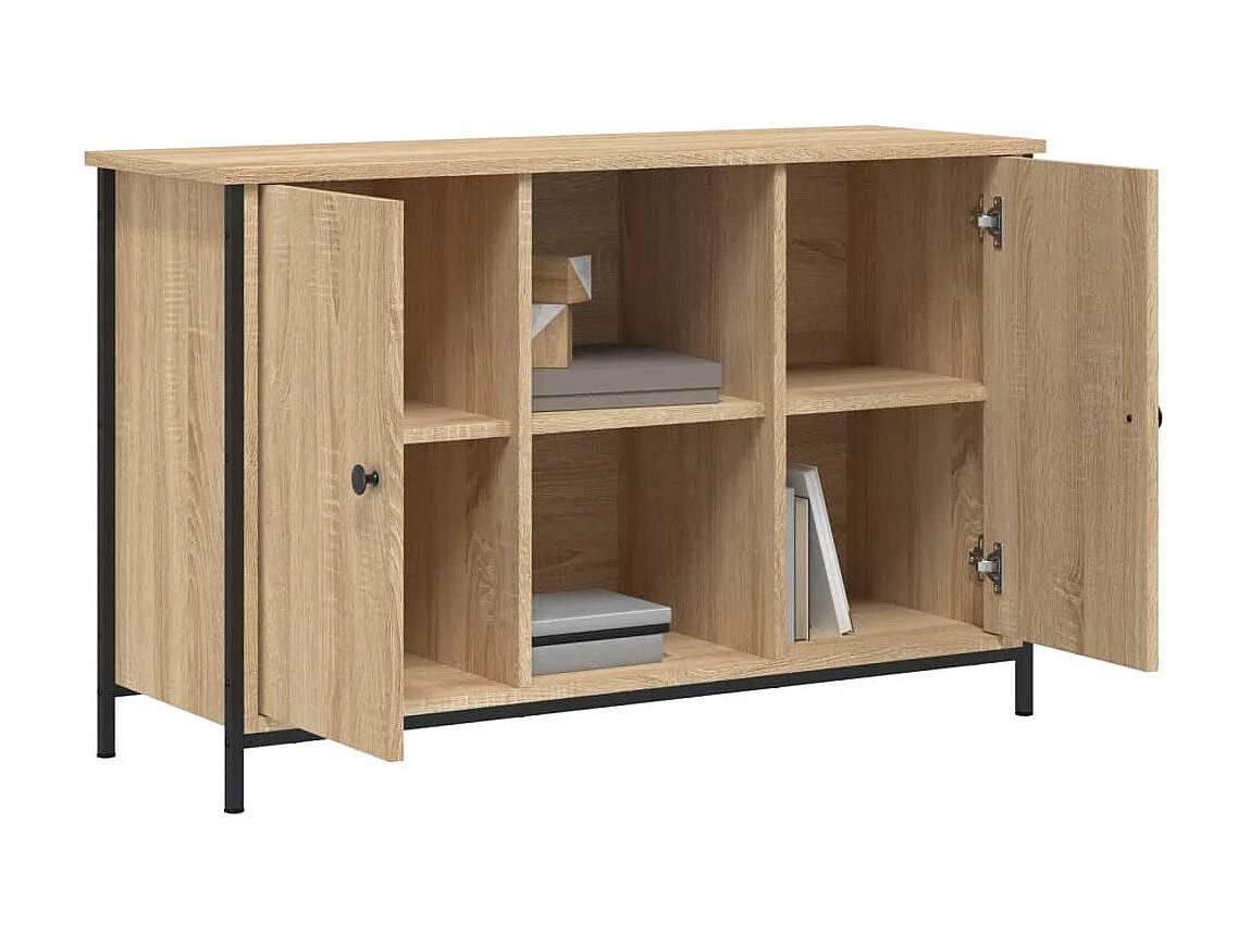Meuble TV chêne sonoma 100x35x65 cm bois d'ingénierie GR62374