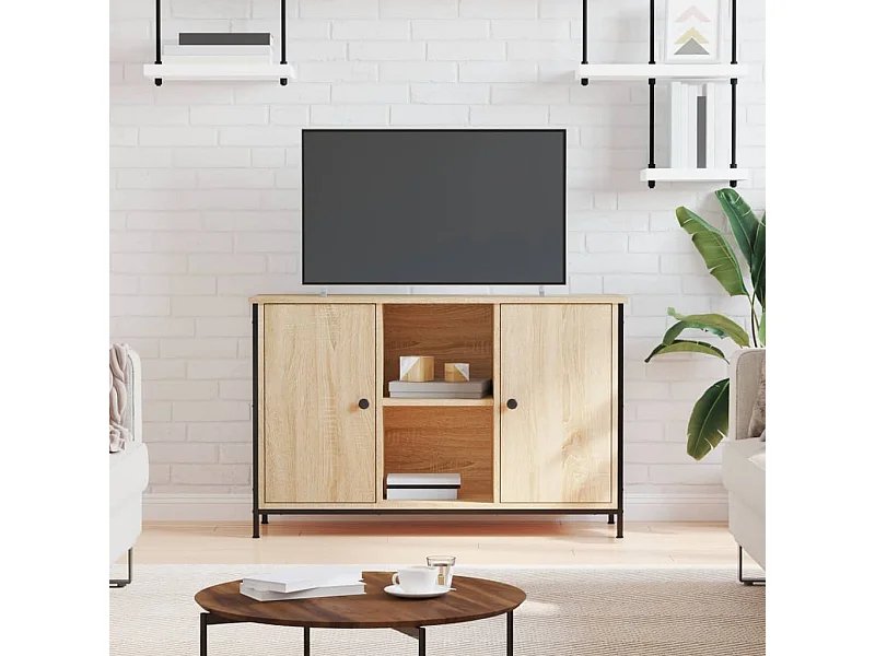 Meuble TV chêne sonoma 100x35x65 cm bois d'ingénierie GR62374