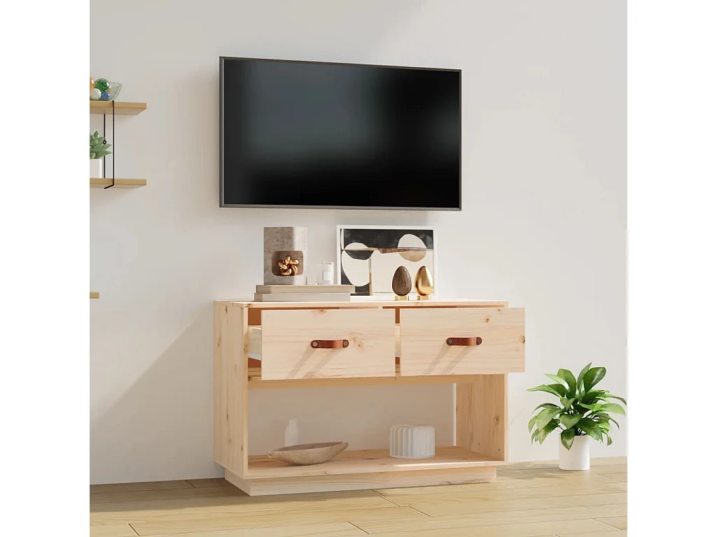 Meuble TV 90x40x60 cm Bois de pin massif BE74990
