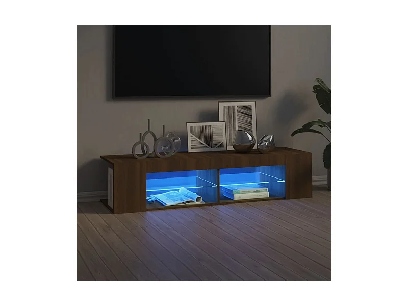 Tv-meubel met LED-verlichting 135x39x30 cm bruin eikenkleur NL99812