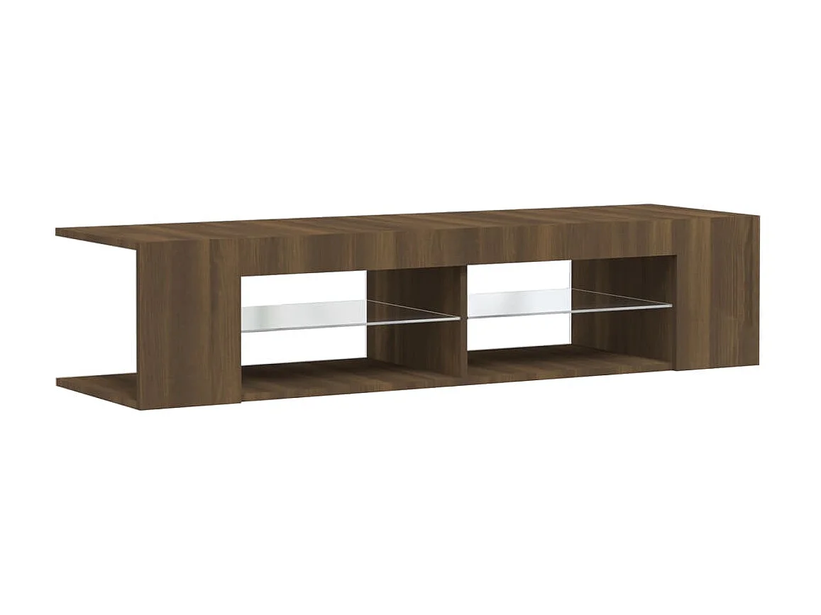 Mueble de TV con luces LED marrón roble 135x39x30 cm ES63458