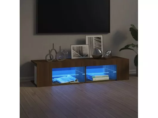 Kauf Unique TV-Schrank,TV-Möbel mit LED-Leuchten Braun Eichen-Optik 135x39x30 cm -gkd878999