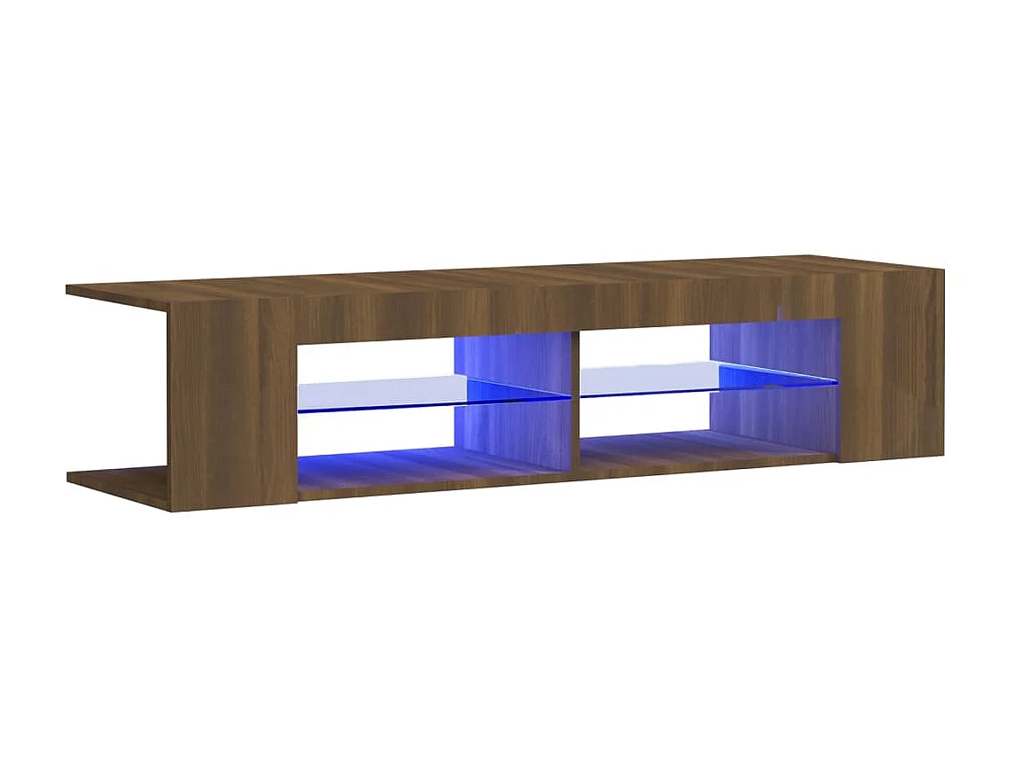 Meuble TV avec lumières LED chêne marron 135x39x30 cm BE20600