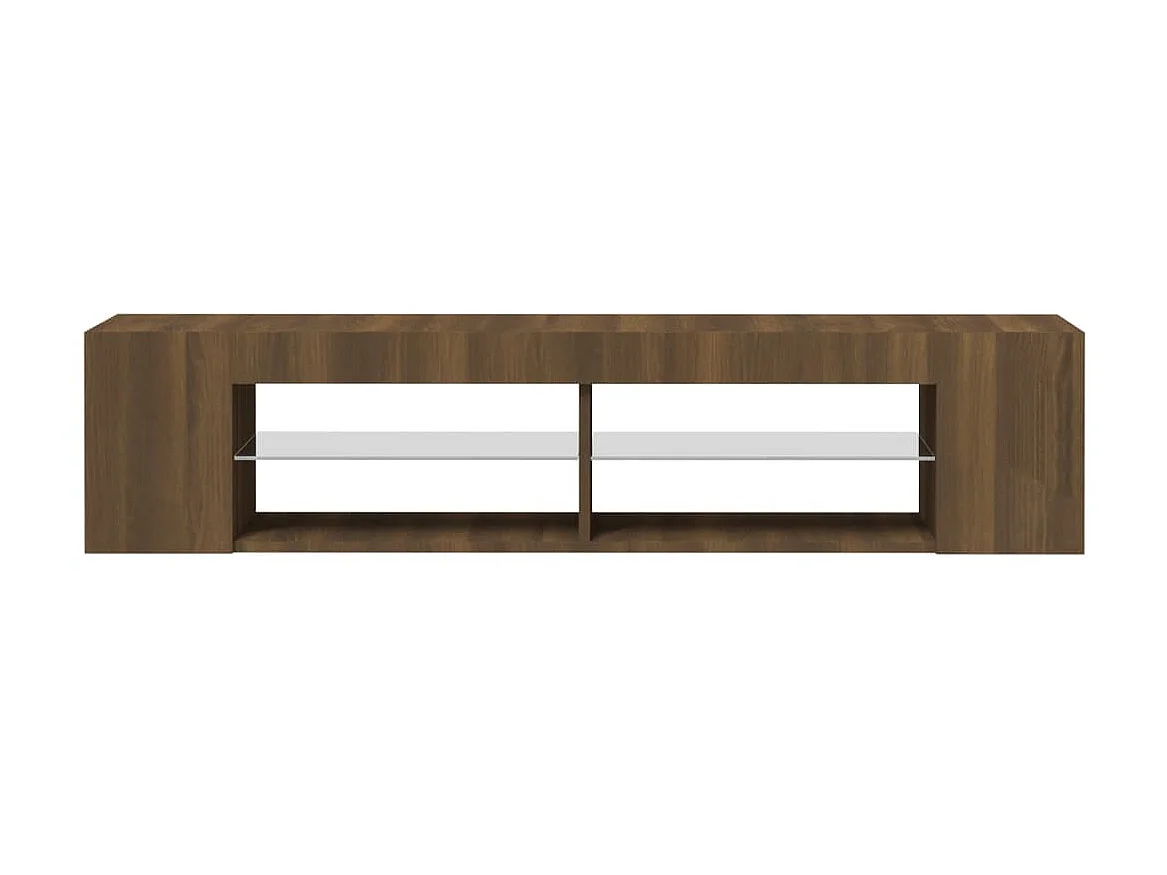 Meuble TV avec lumières LED chêne marron 135x39x30 cm BE20600