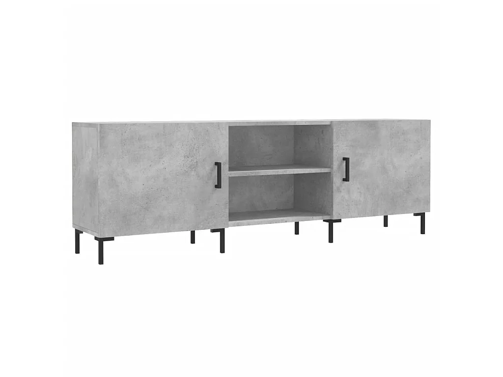 Meuble TV BEis béton 150x30x50 cm bois d'ingénierie BE38185