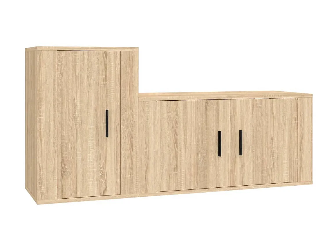 Ensemble de meubles TV 2 pcs chêne sonoma bois d'ingénierie BE56516