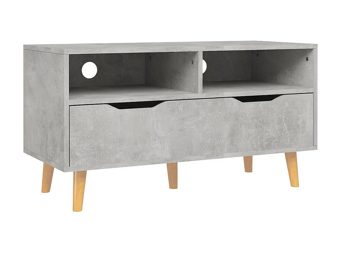 Meuble TV Gris béton 90x40x48,5 cm Aggloméré BE78126