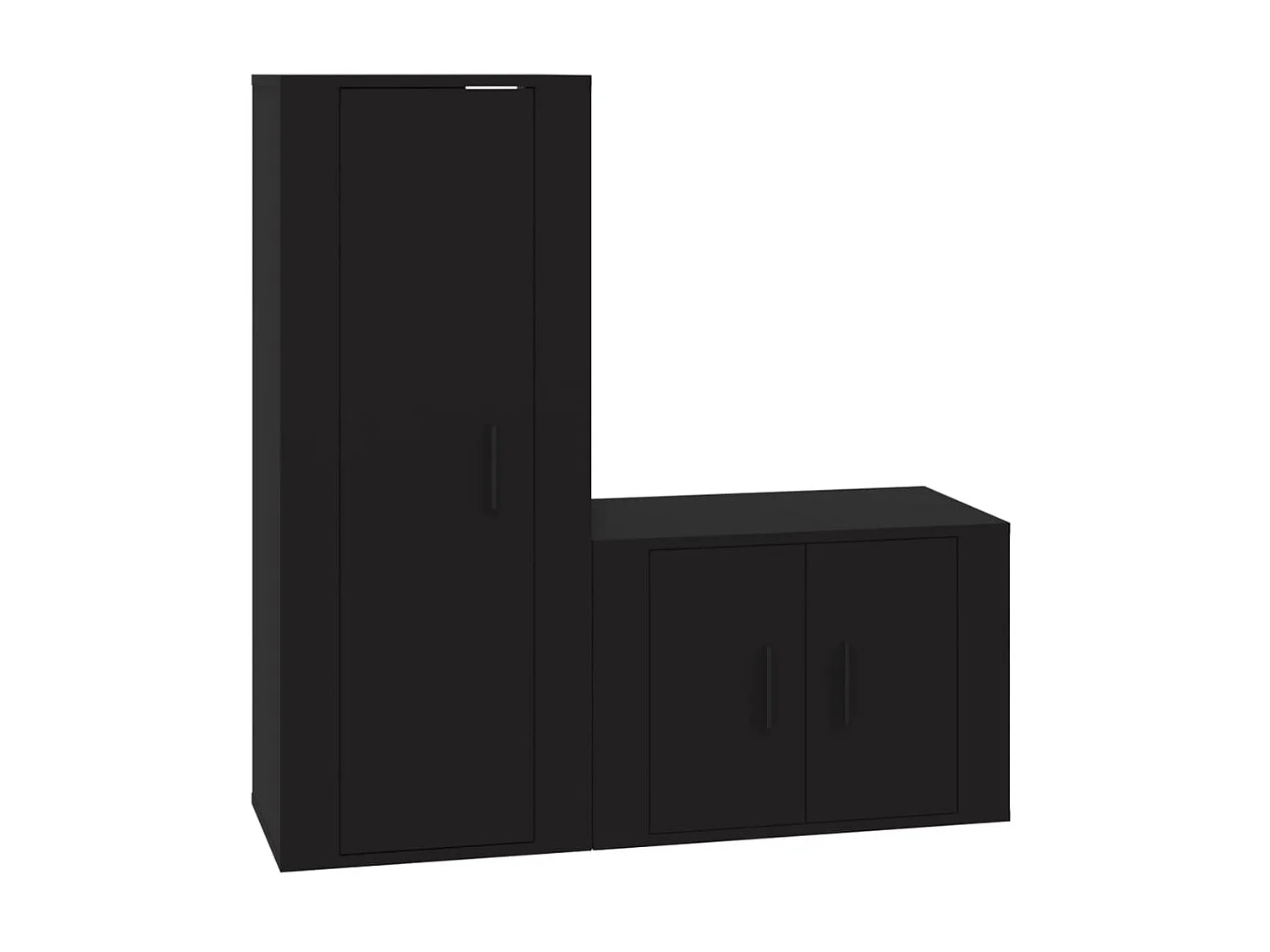 Meubles TV 2 pcs noir bois d'ingénierie BE43431