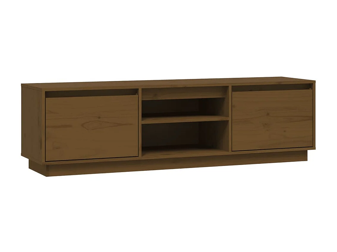 Meuble TV Marron miel 140x35x40 cm Bois de pin massif BE61396